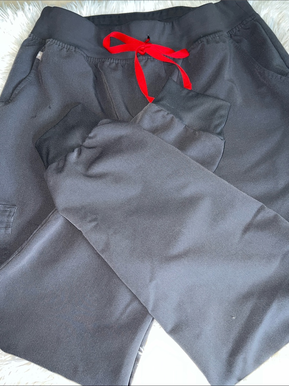 Figs Gray Joggers with Red Drawstring - Picture 3 of 7